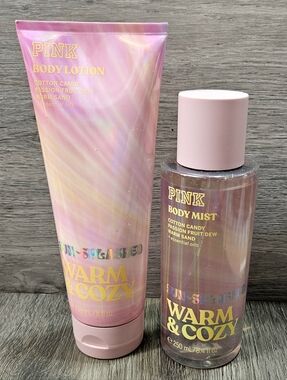 PINK By Victoria's Secret WARM & COZY SUN SPLASHED Body Mist & Lotion SET NEW